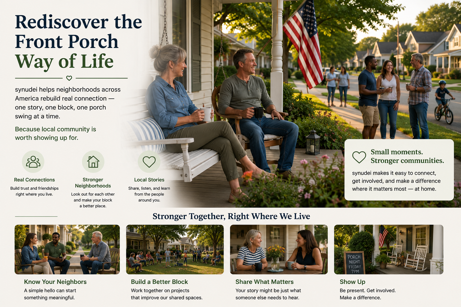 Front porch neighborhood community